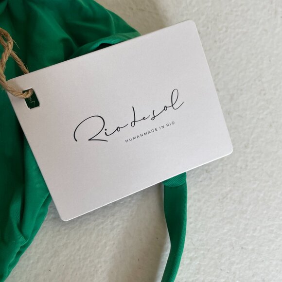 New Rio de Sol Green String Bikini Bottom Tambourine Ibiza for Size M / L - Picture 3 of 12